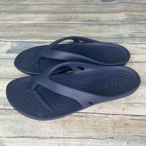 Crocs Kadee II Flip Flops Blue Womens Size 6 Slip On Thong